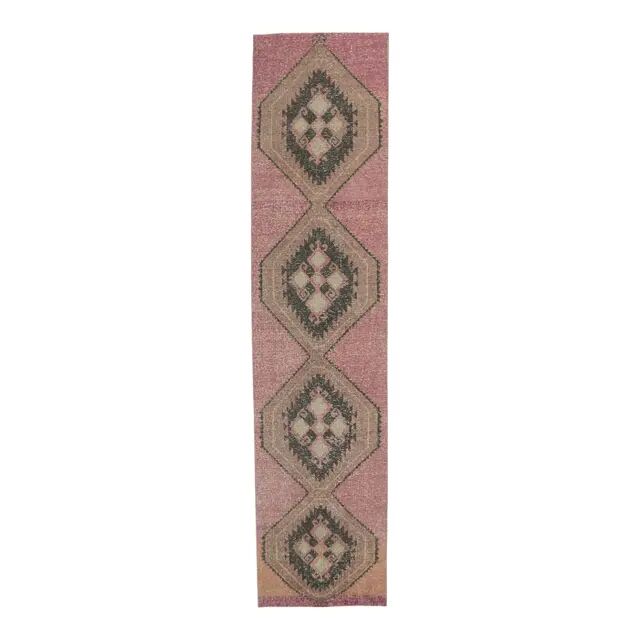 1970s vintage Turkish hand-knotted runner 99x392