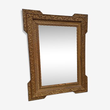 Wood and gilded Stuk mirror 19th