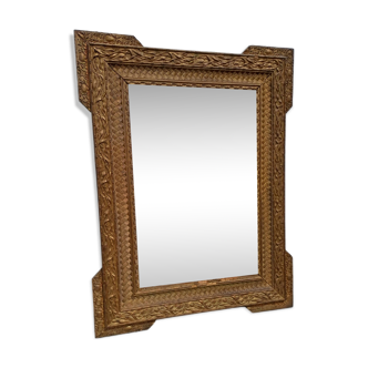 Wood and gilded Stuk mirror 19th