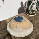 Enamelled stoneware candle holder 1970