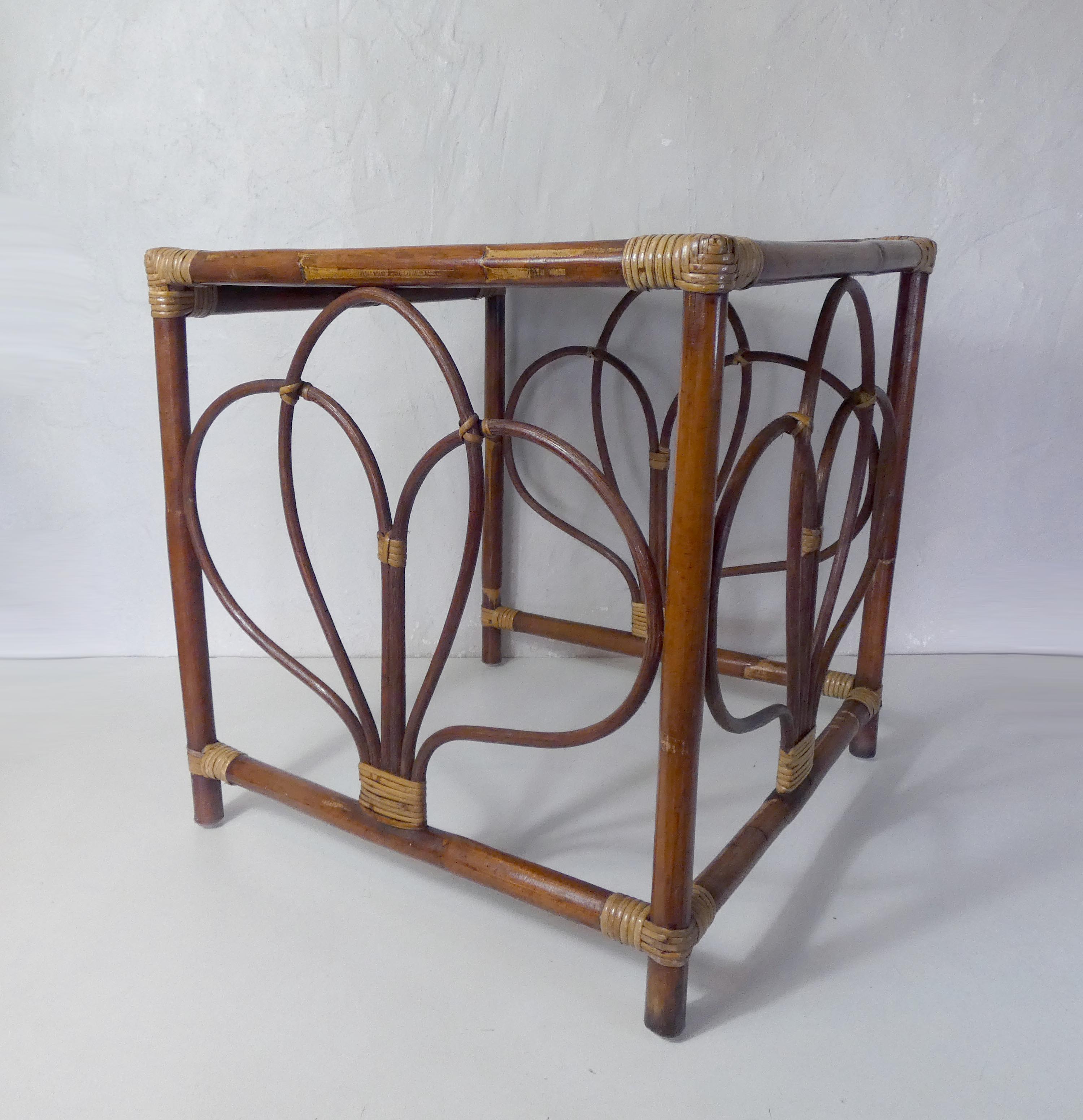 Rattan sofa end side table