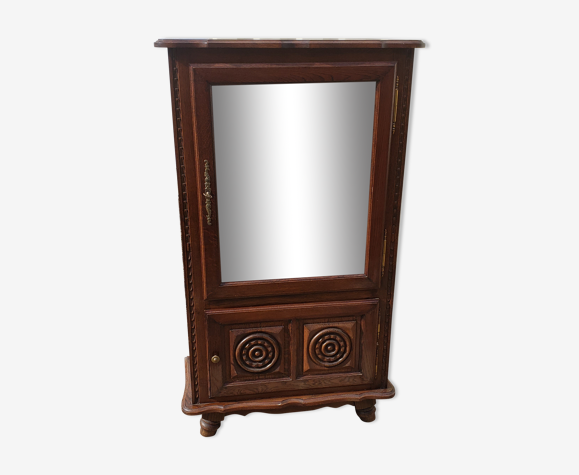 Vitrine bois et verres biseautés