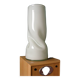 Sculptural Twisted Murano Sommerso Opaline White Vase - 37cm