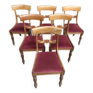 Lot 6 chaises style - merisier