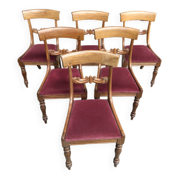 Set of 6 Restoration style chairs in cherry wood