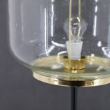 1970s Pair of Glass Brass Floor Lamps by Kamenicky Senov , Czechoslovakia