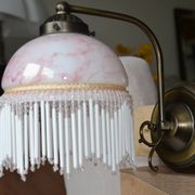 Opaline wall light with ceramic and glass pendants