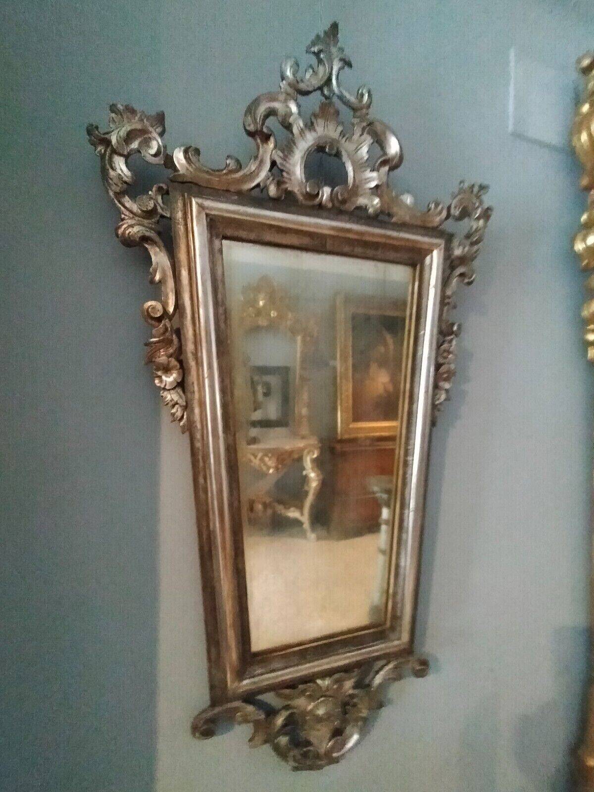 Late 19th century silver-plated wood mirror