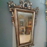 Late 19th century silver-plated wood mirror
