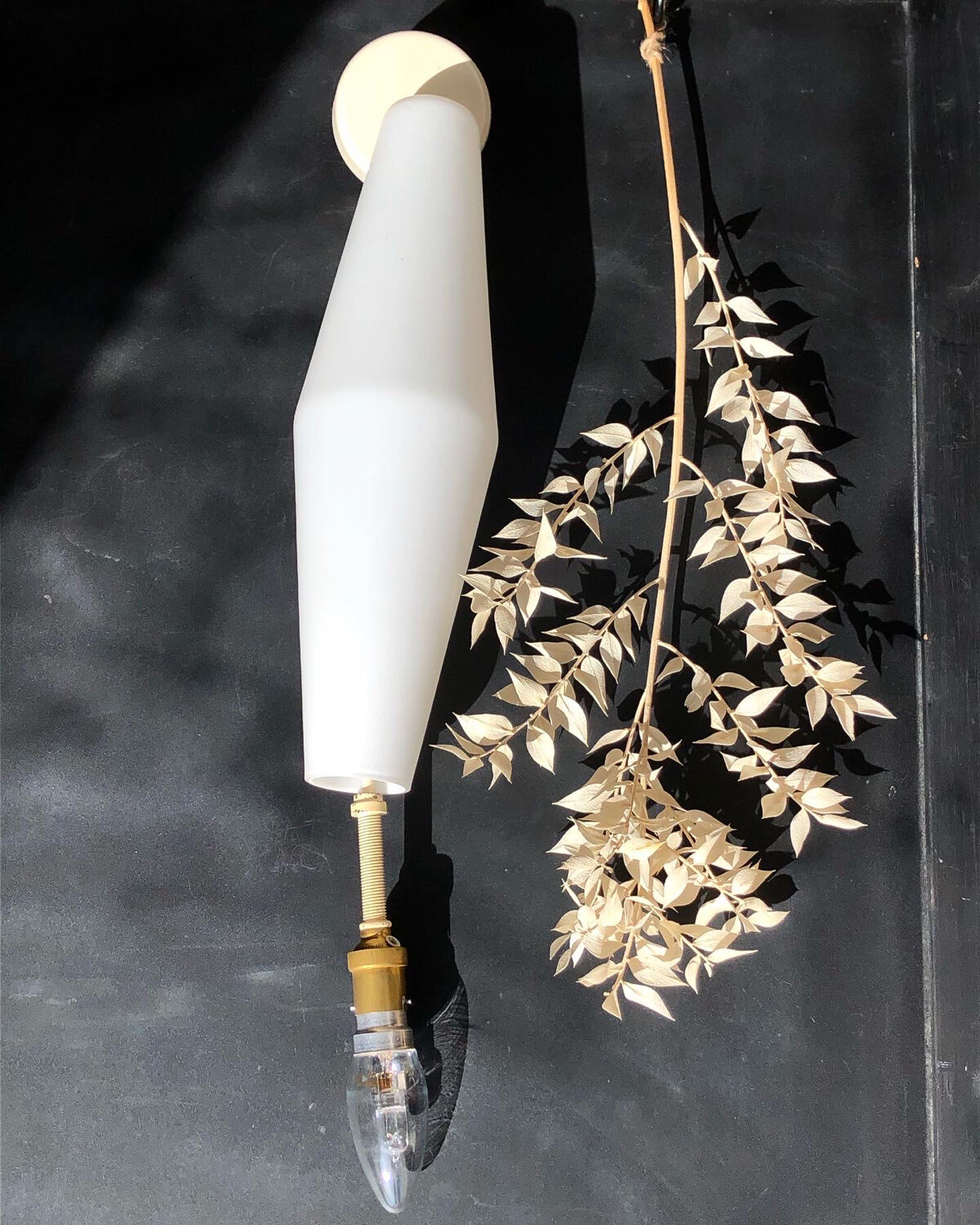 Vintage opaline pendant lamp