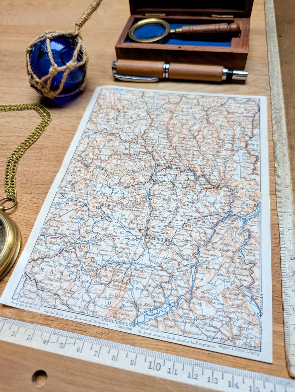 Printed in 1910, Luxembourg and its surroundings.