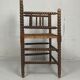 Fauteuil en osier et en bois tourné, années 1930 - 1950