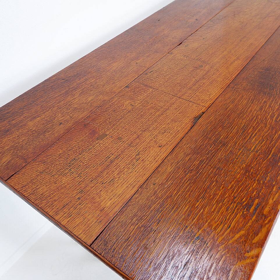 Industrial Bistro Table in Wood and Wrought Iron -