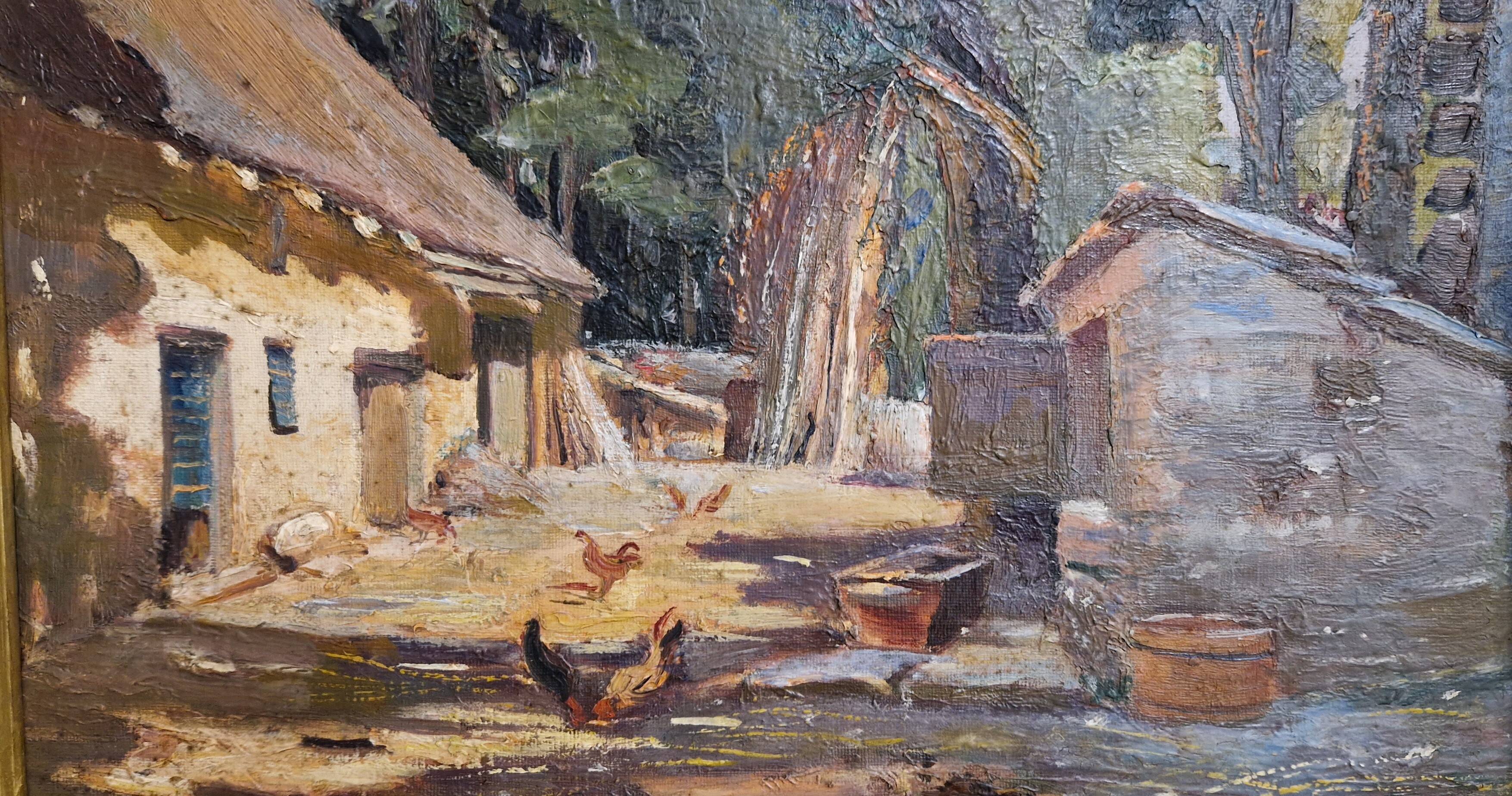 Sunny farmhouse painting