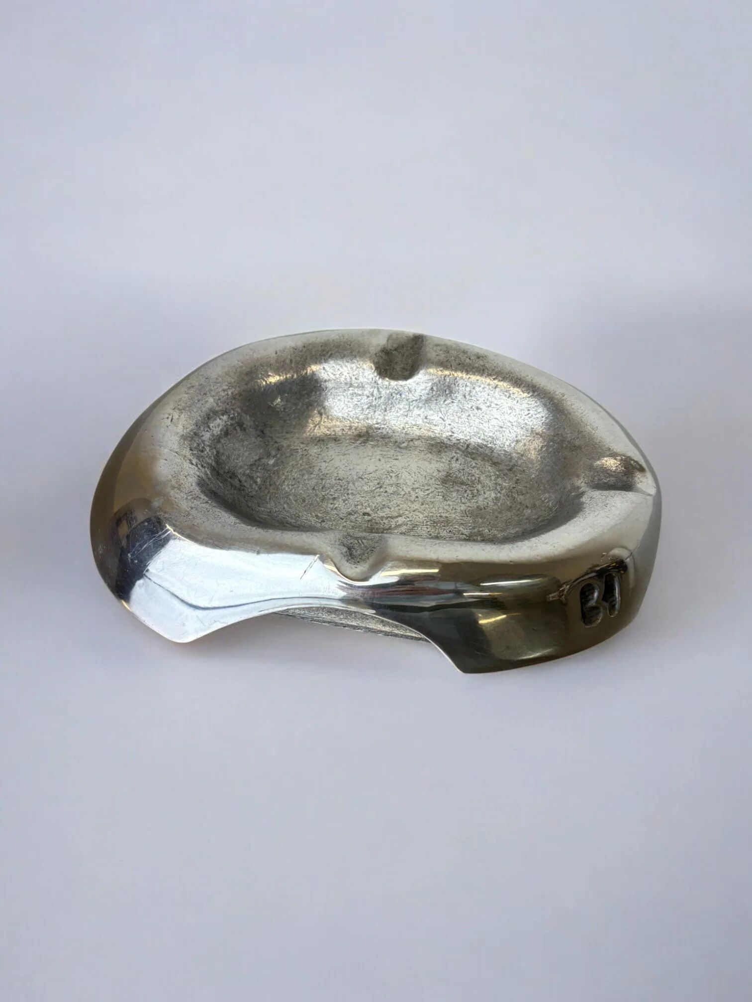 Brutalist ashtray by Art3, solid aluminium, Spain, 1970s