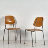 6 chaises de style industriel, vers 1950