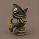 Zoomorphic Ashtray Sculpture in Patinated Brass - Vintage Mid-Century