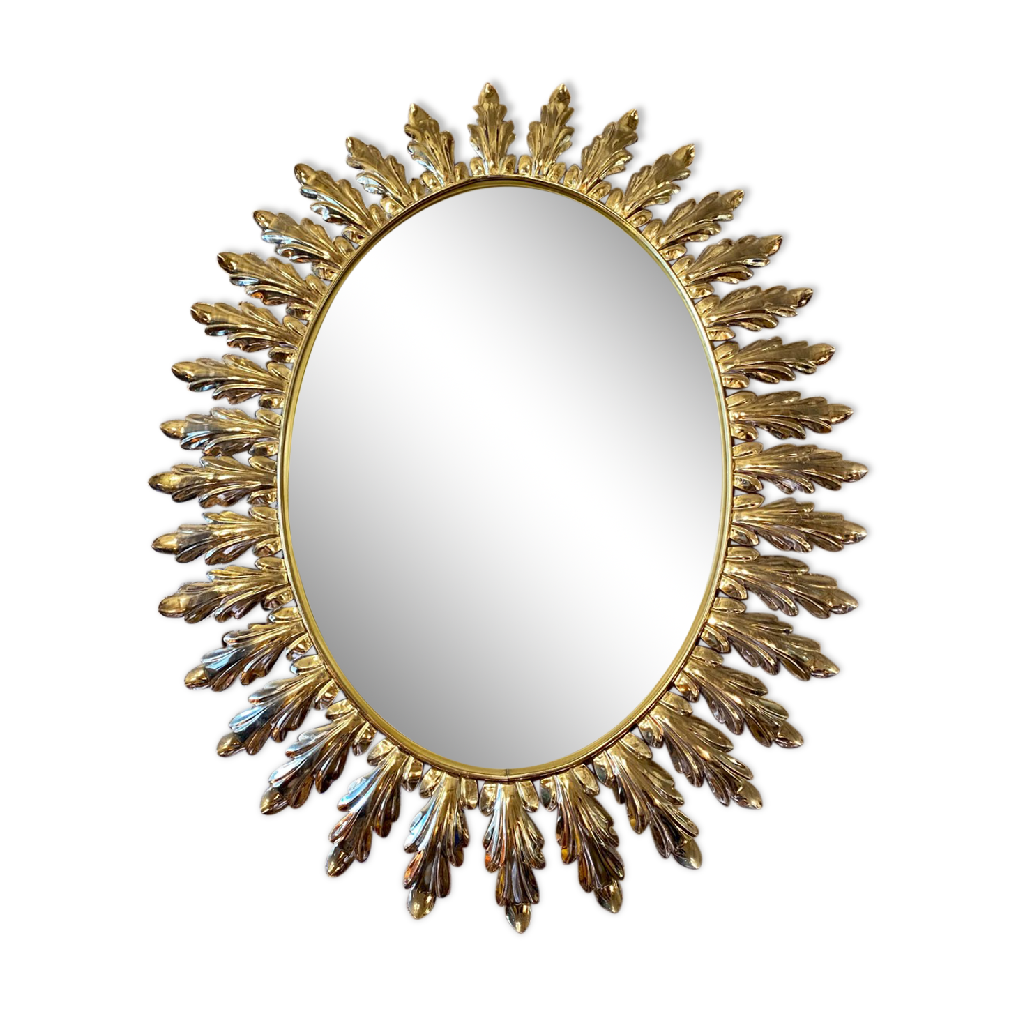 Decknudt oval sun mirror from the 50s/60s