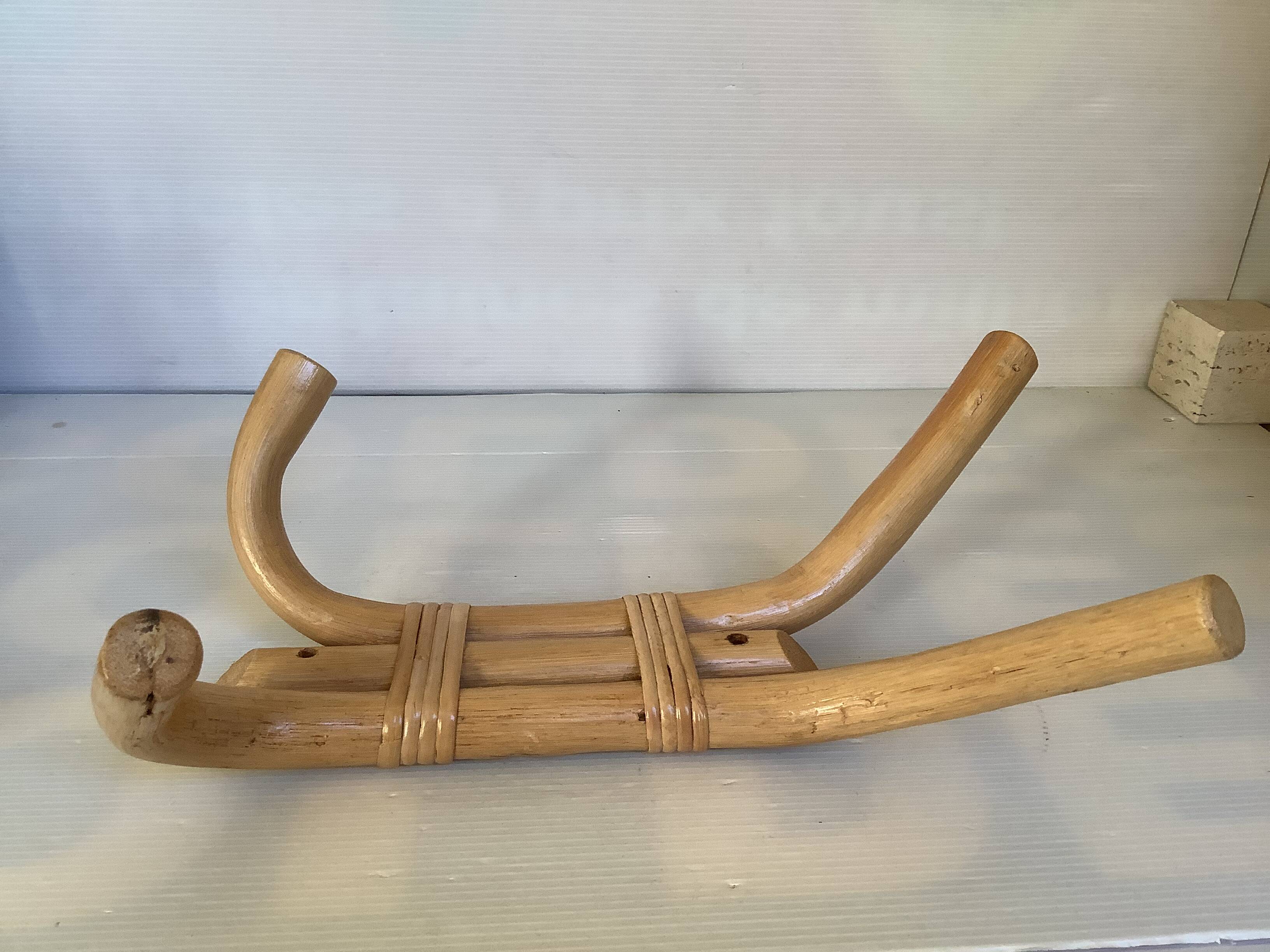 Wall-mounted bamboo coat rack