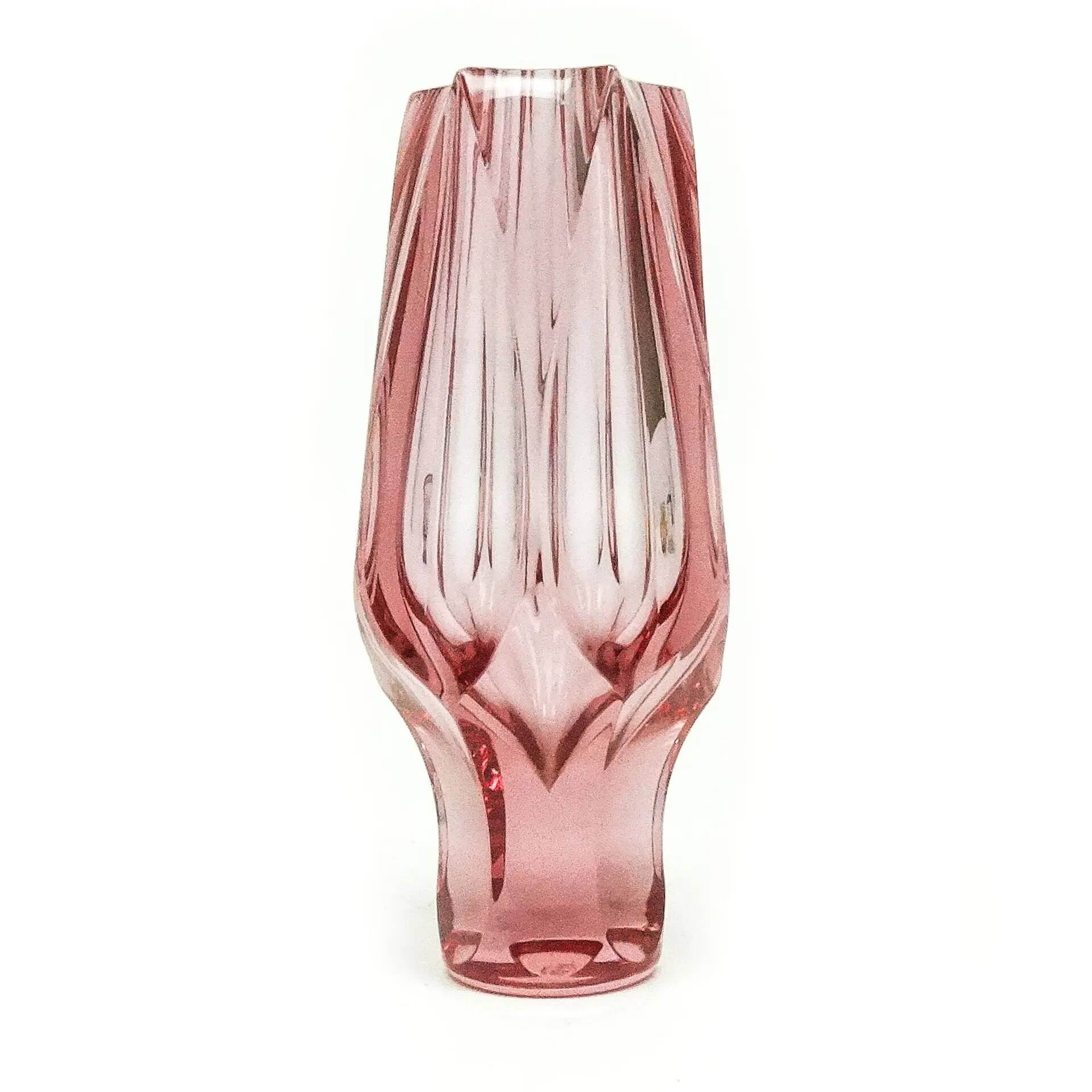 Art Deco vase, crystal, designed by J. Hoffmann, Moser, Czechoslovakia, 1950s