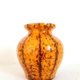 Murano style yellow blown glass vase