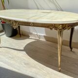Vintage marble and bronze coffee table