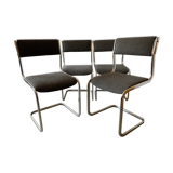 Series of 4 chrome chairs