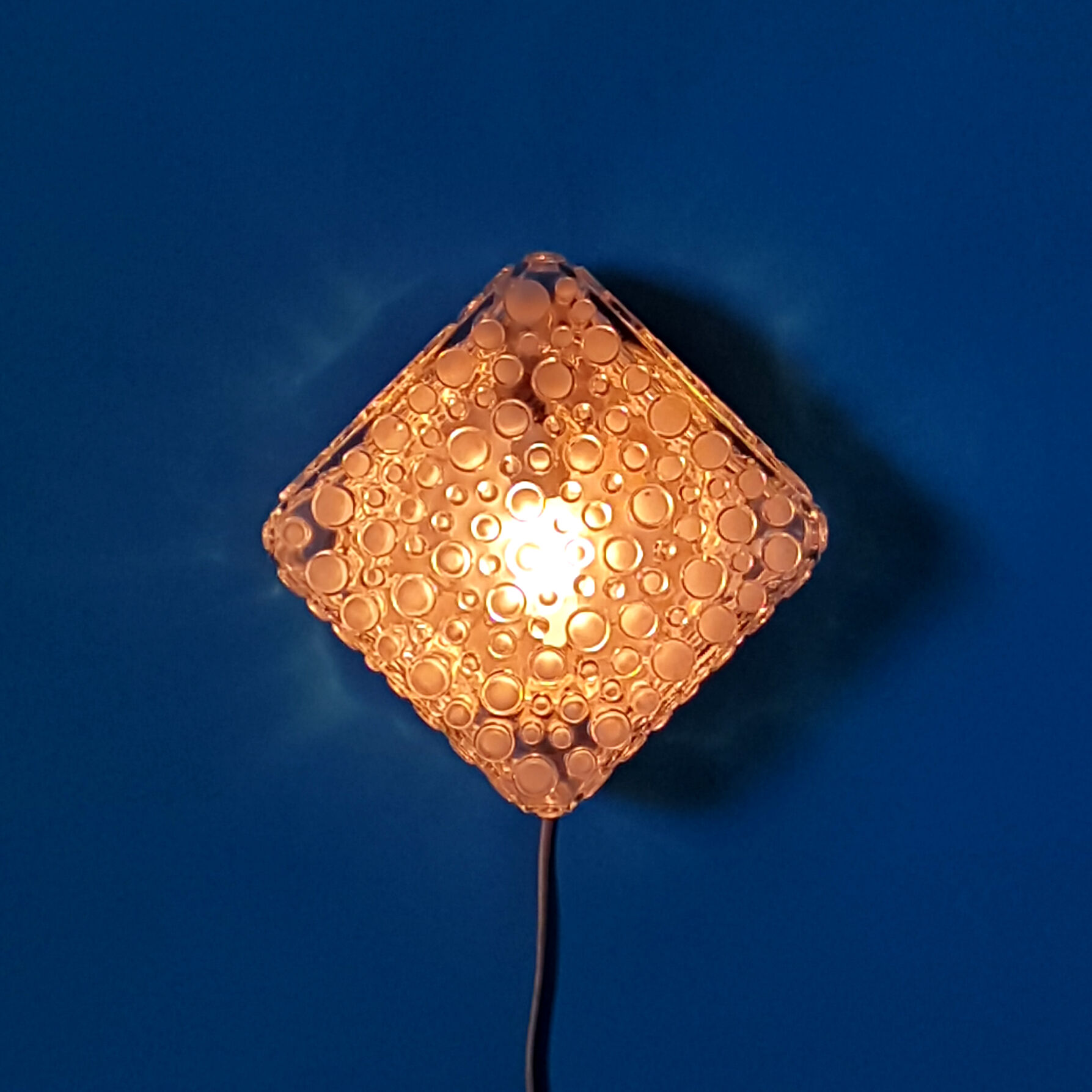 Applique en verre carré Glashutte Limburg Allemagne des années 1960