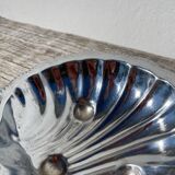 Silver metal shell butter dish