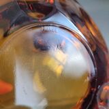 Set of 2 amber Reims glass ashtrays