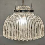 XL dome suspension in blown glass, Italy circa 1960