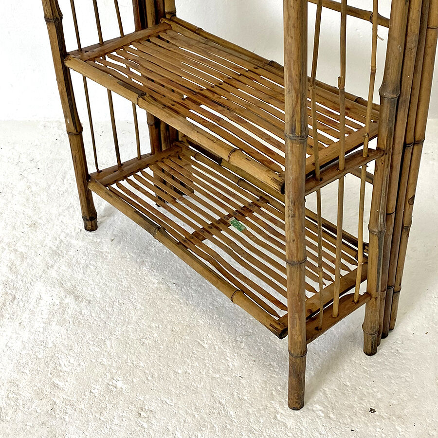Shelf in vintage rattan 60's