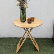 Table pliante design “Suzy” Adrian Reed bois blond vintage 80