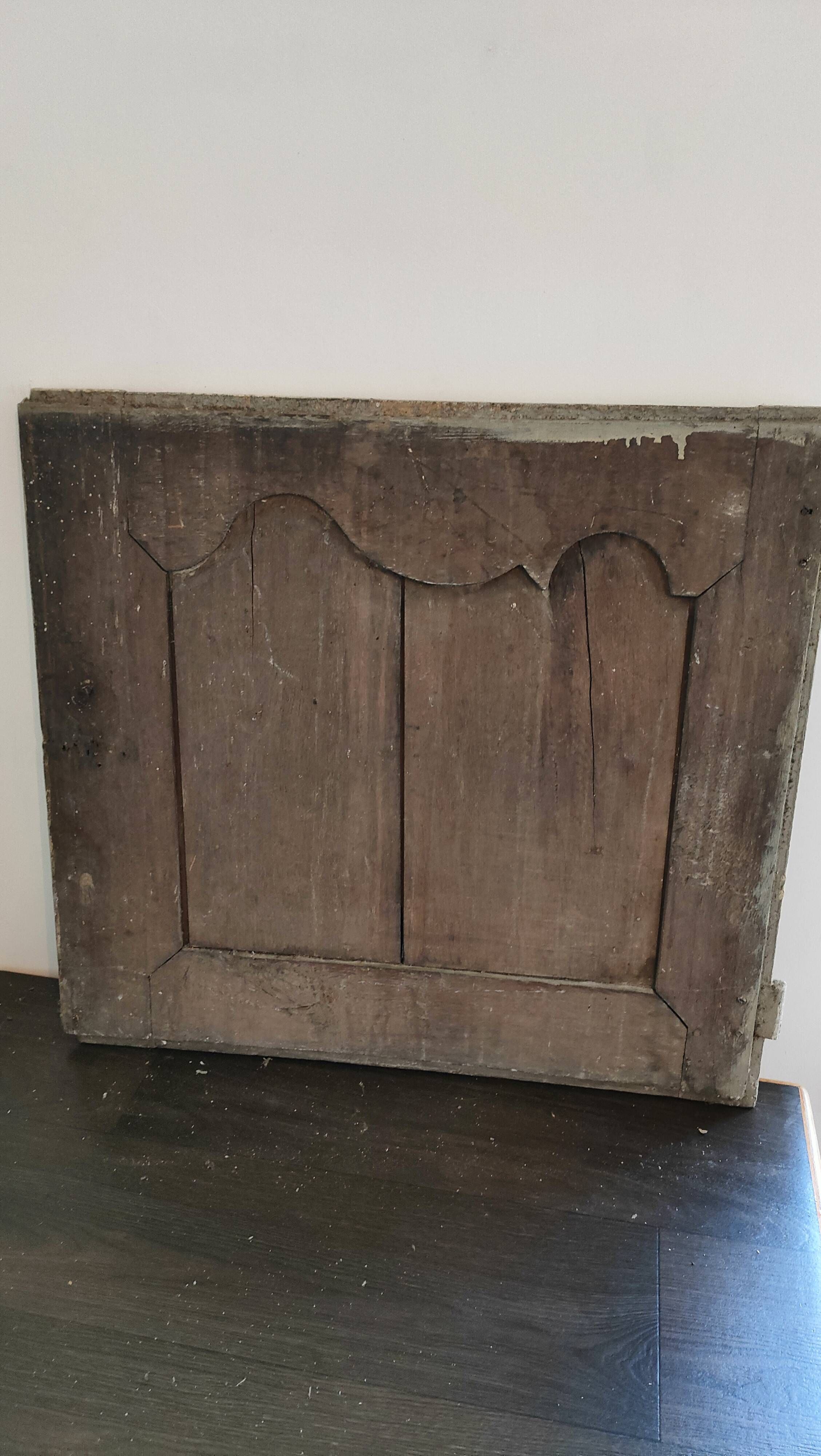 Pair of old oak cupboard doors – Louis XV style, panelled mo