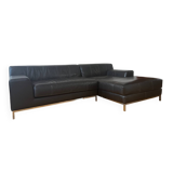 Black leather corner sofa – IKEA KRAMFORS – timeless design