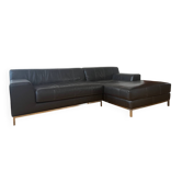 Canapé d’angle en cuir noir – IKEA KRAMFORS – design intemporel