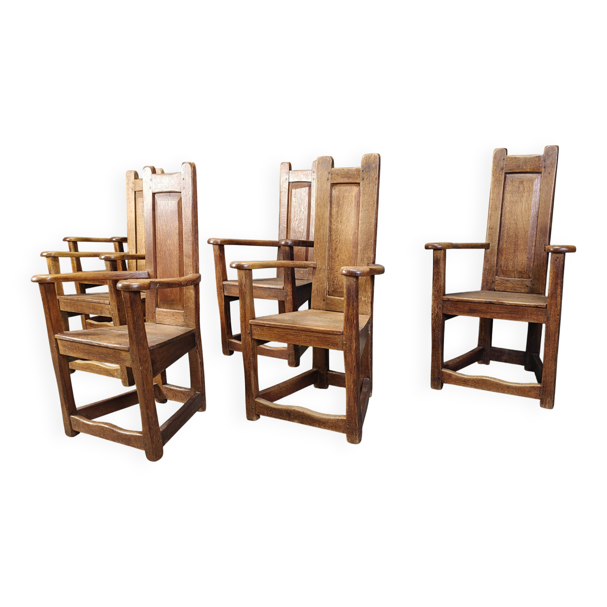 Vintage church chairs, set of 6 - 1950s