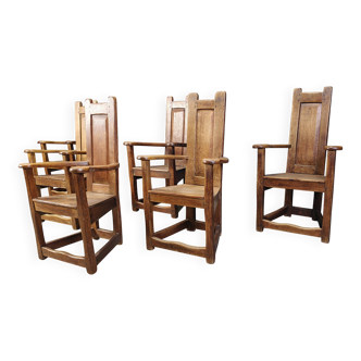 Vintage church chairs, set of 6 - 1950s