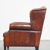 wing chair made of sheep leather