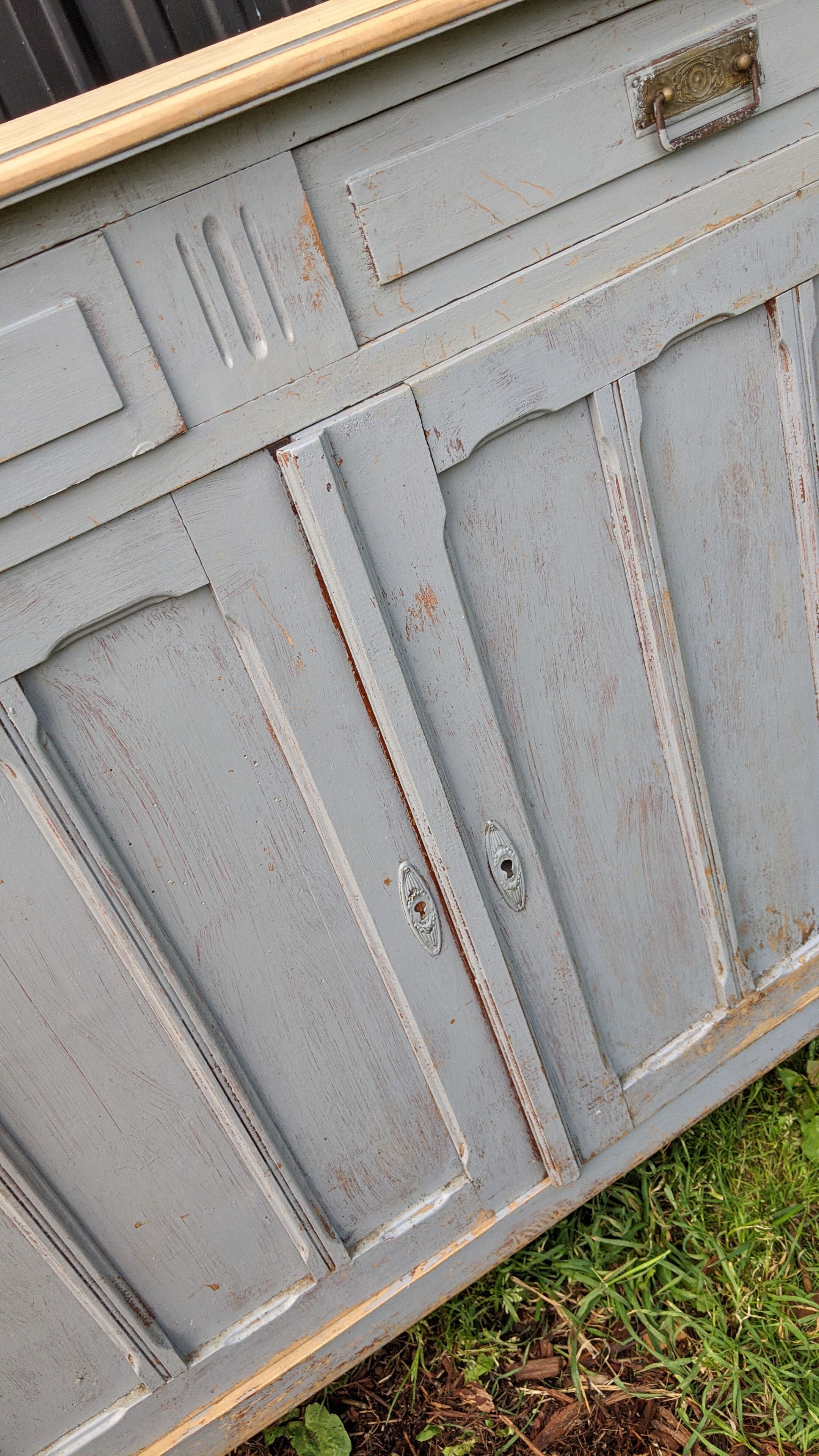 Old grey kitchen buffet