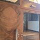 Buffet vitré Art déco en bois et marbre