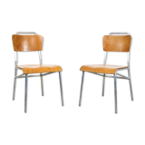 Mid-century Plywood Aluminum Chair, set of 2