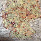 Cold war map of ddr east germany and west germany map 1963 linen school map