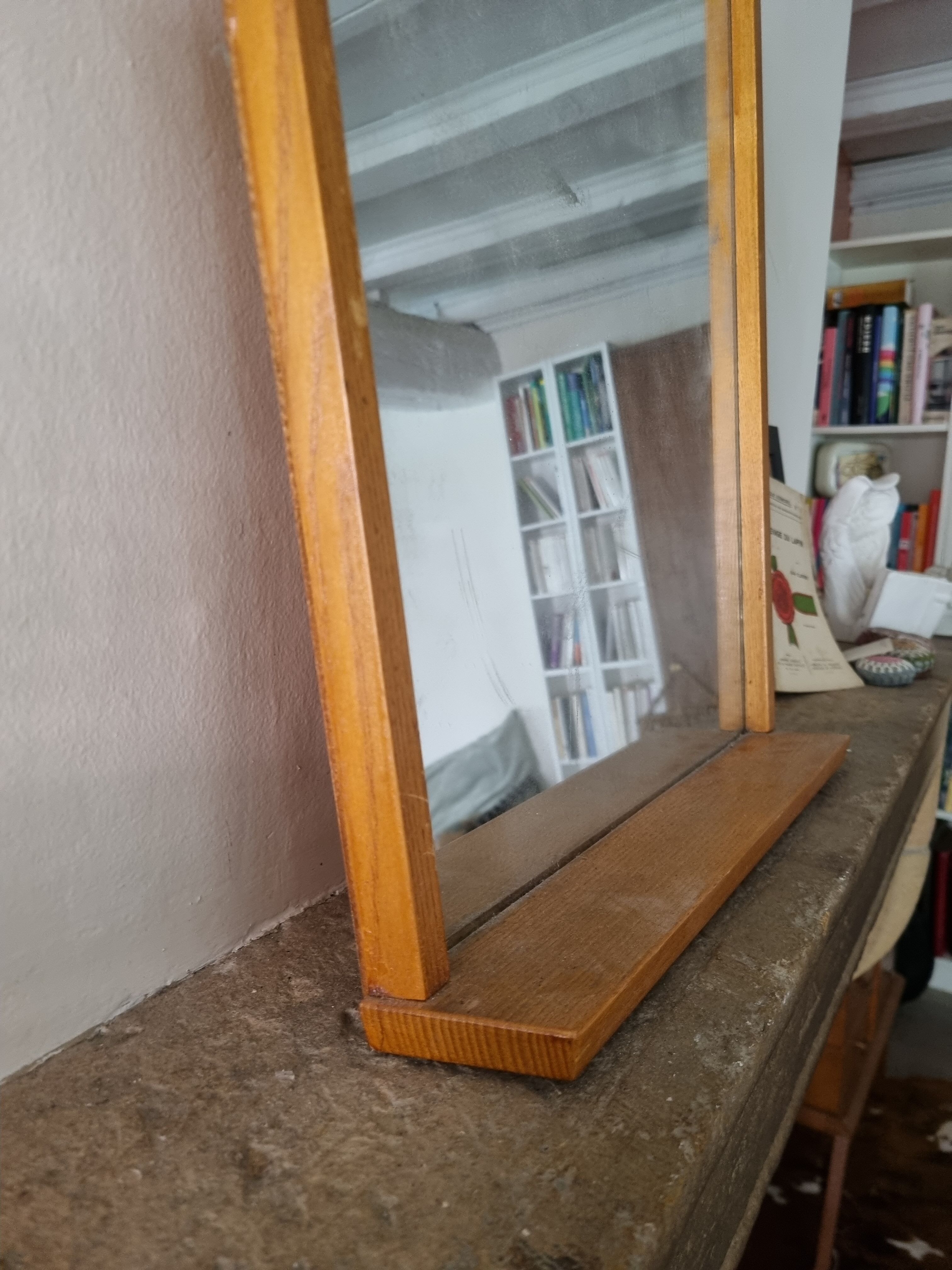 Miroir forme libre années 50 45x65cm