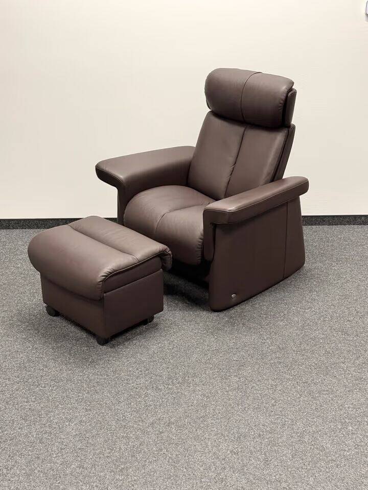 Magic-Ekornes Stressless Chair with Ottoman -Brown Leather