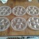 6 Glass oyster plates