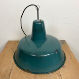 Industrial Green Enamel Factory Pendant Lamp, 1960s
