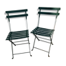 Set of 2 folding garden bistro chairs in allerement iron