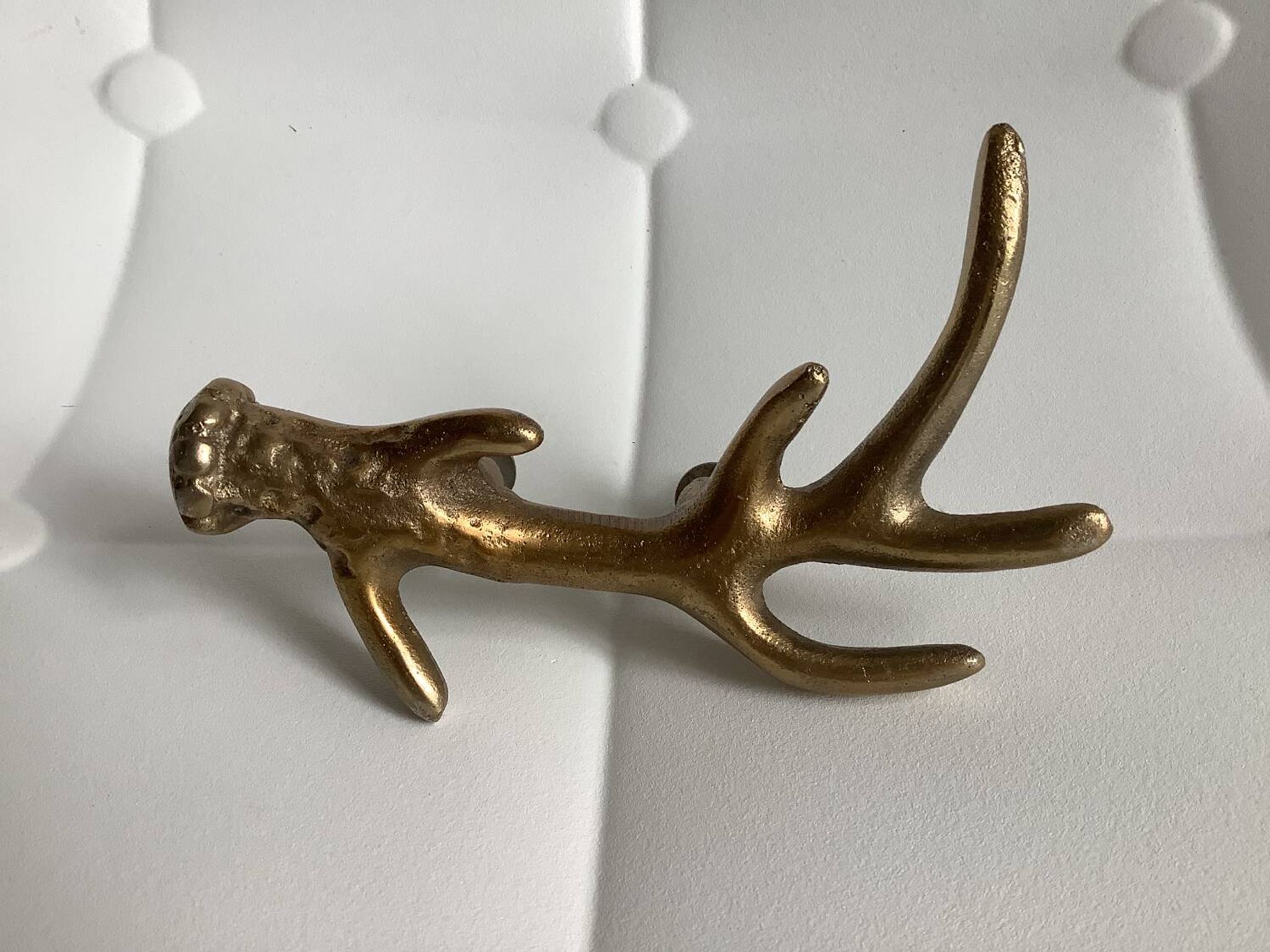 Gold brass deer antler door handle