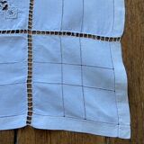 Nappe lin brodée main ancienne